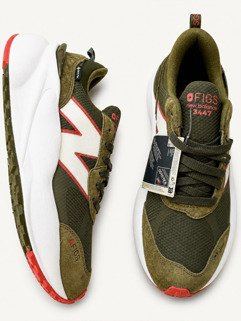 New Balance x FIGS Gore-Tex Sneakers Olive Green  mens 9.5